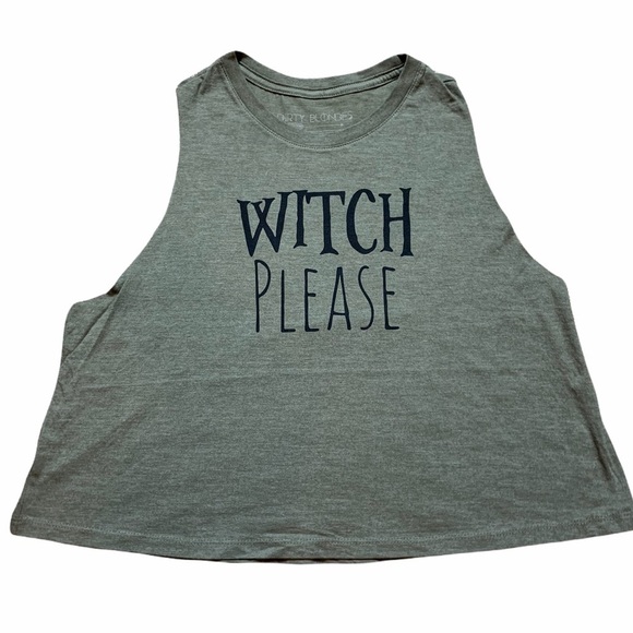 Dirty Blondes Witch Please olive crop top size L NWT last one - Picture 5 of 6